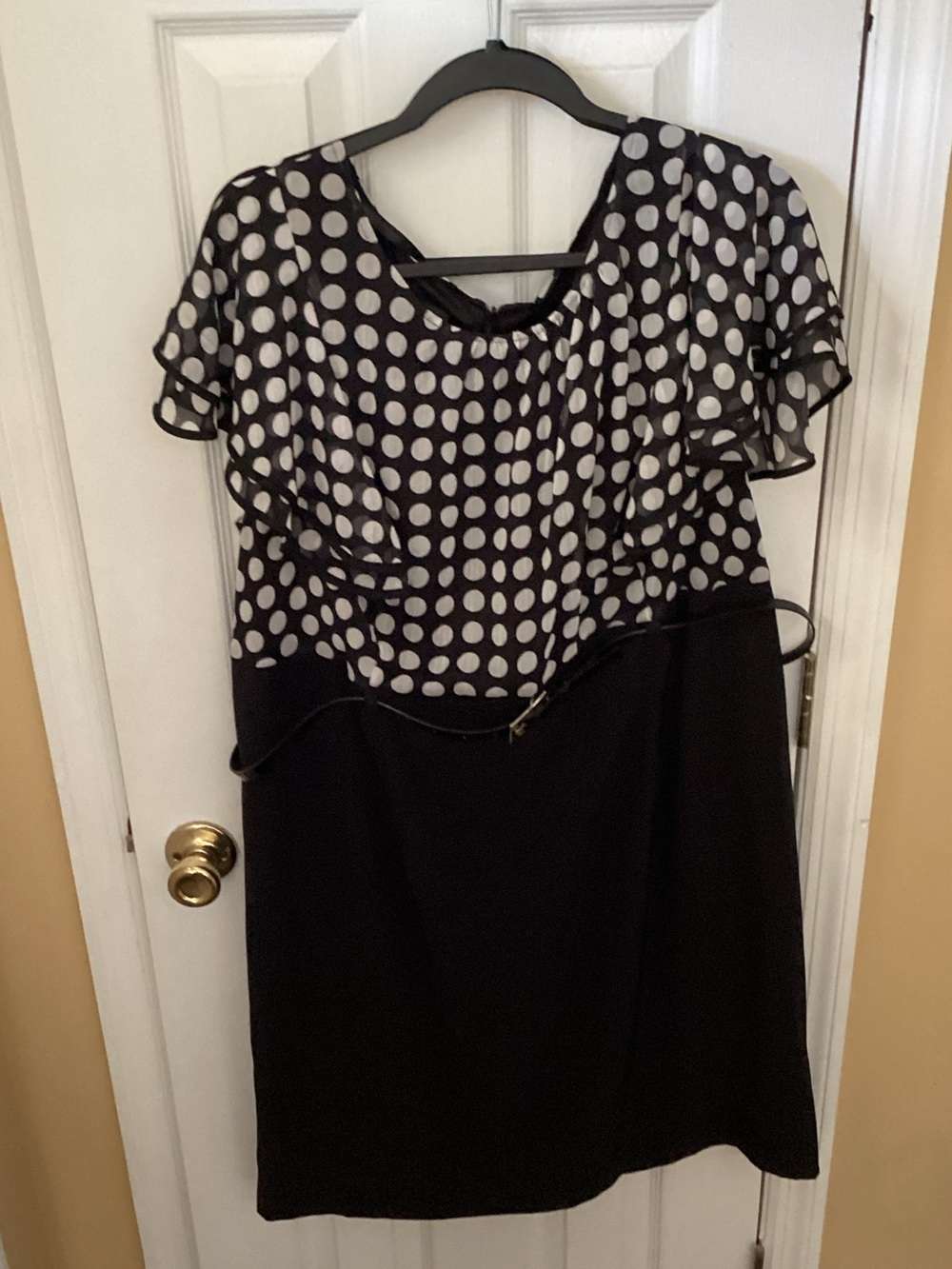Alyx Black Dress with White Polka-Dot Overlay Original price $70.00